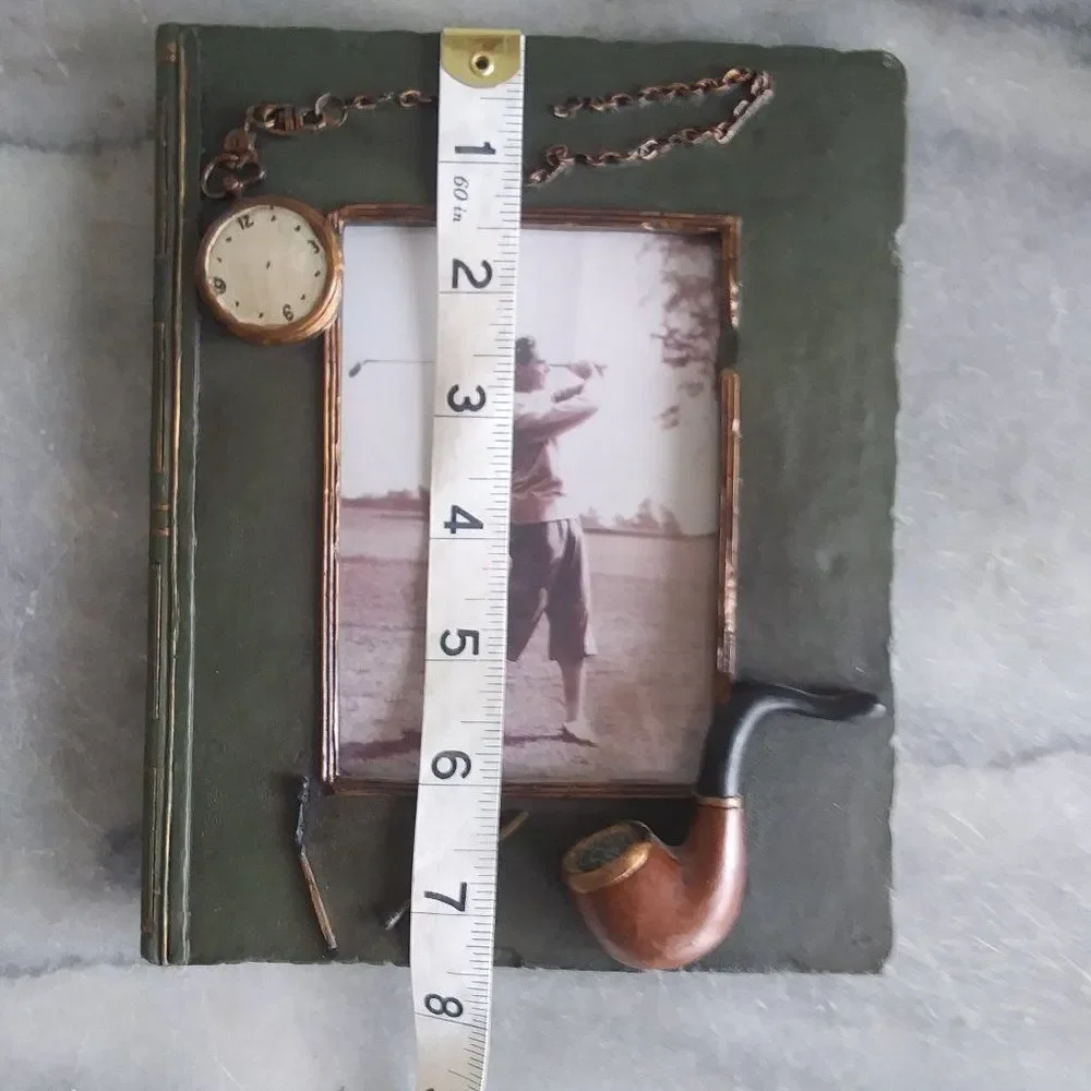 Book, Pipe and Pocket Watch Picture Frame, 3